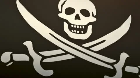 Pirate skull flag, seamless loop. Stock Footage 11409526