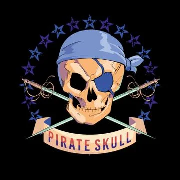Pirate skull Stock Illustration