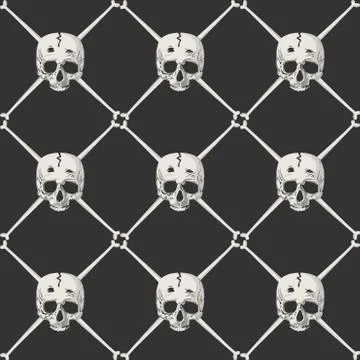 Pirate skull pattern Illustrazione stock