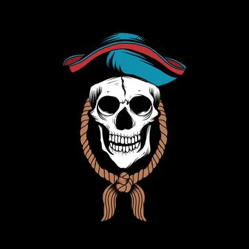 Pirate skull with rope Stock Illustration
