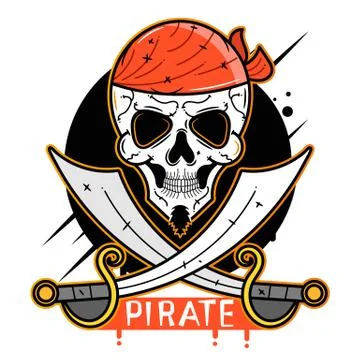 Pirate Skull Vector Suitable For Greeting Card, Poster Or T-shirt Printing. Stockillustratie