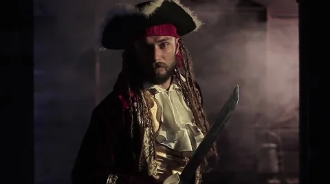 Pirate in slow motion Stock Footage 67857264