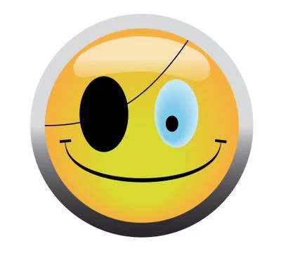 Pirate smile button Stock Illustration