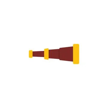 Pirate spyglass on a white background, vector flat illustration. Stock Illustration