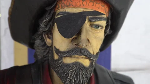 Pirate Statue Face with eye patch Stock Footage 62728124