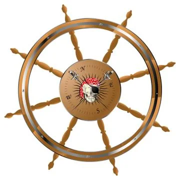 Pirate steering wheel Stock Illustration