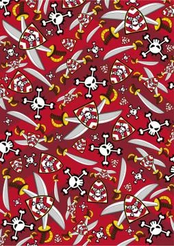 Pirate Sword and Shield Pattern Stock-Illustration