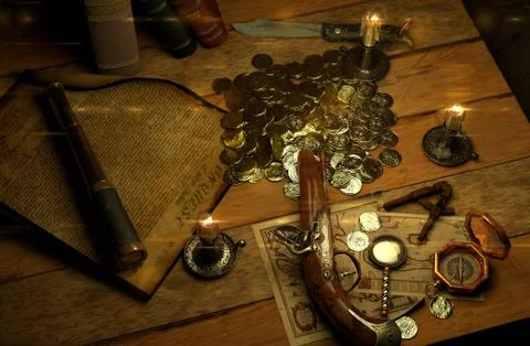Pirate table upside Stock Illustration