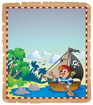 Pirate theme parchment - illustration. Stock Illustration