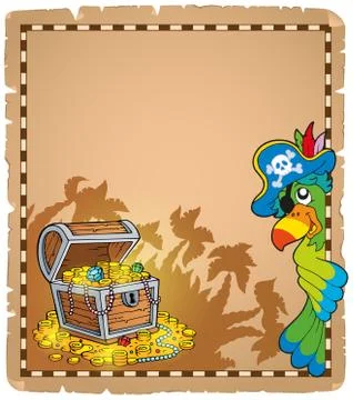 Pirate theme parchment - illustration. Stock Illustration