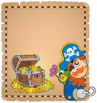 Pirate theme parchment - illustration. イラスト素材