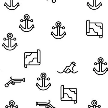 Pirate Things Vector Seamless Pattern Ilustración de archivo