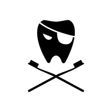 The Pirate tooth Sign. Isolated Vector Illustration Stock Illustration