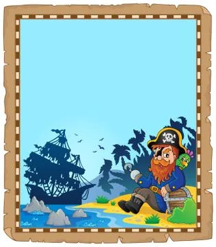 Pirate topic parchment Illustrazione stock