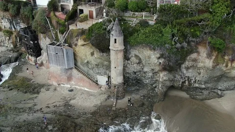 Pirate Tower Drone Stock Footage 111233293
