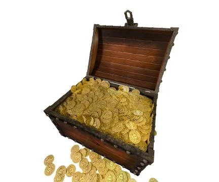Pirate treasure chest. 3D render Stock Illustration