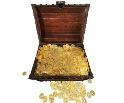 Pirate treasure chest. 3D render Illustrazione stock