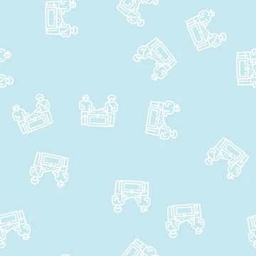 Pirate treasure line seamless pattern Stock Illustration