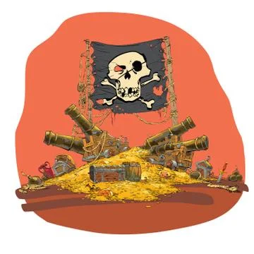 Pirate treasure vector illustration Stock Illustration