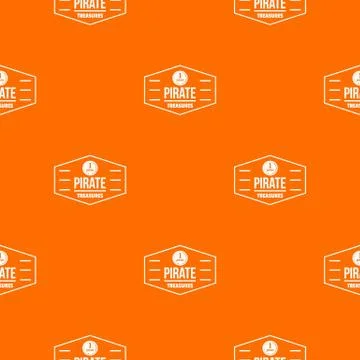 Pirate treasures pattern vector orange Illustrazione stock