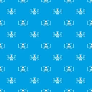 Pirate treasures pattern vector seamless blue Illustrazione stock