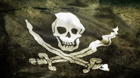 Pirate waving flag Stock Footage 33707552