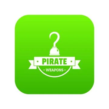 Pirate weapon icon green vector Illustrazione stock