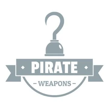 Pirate weapon logo, simple gray style Illustrazione stock