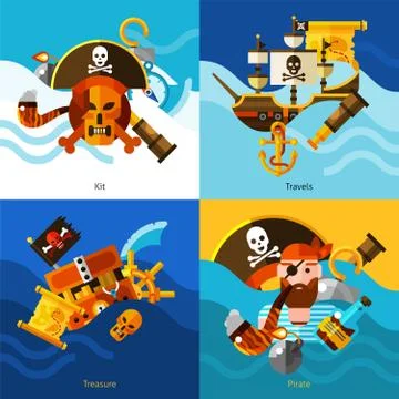 Pirates 2x2 Design Concept Set イラスト素材