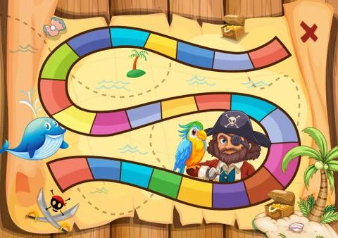 Pirates boardgame 스톡 일러스트