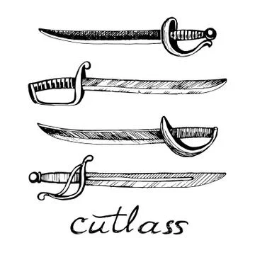 Pirates cold weapons Stock Illustration