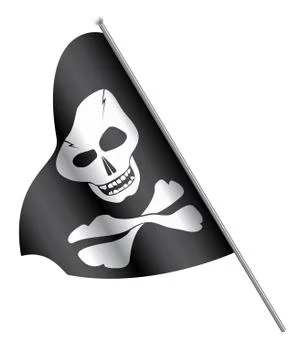 Pirates flag: skull and cross-bones. Stock Illustration