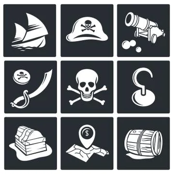 Pirates icon set Stock Illustration