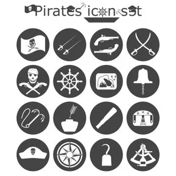 Pirates icon set Stock Illustration