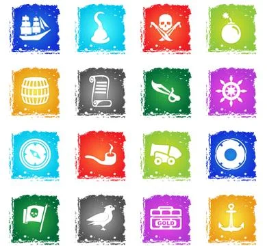 Pirates icon set Stock Illustration
