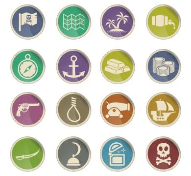 Pirates icon set Stock Illustration