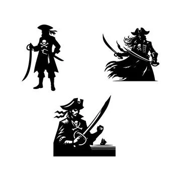 Pirates icon set 스톡 일러스트