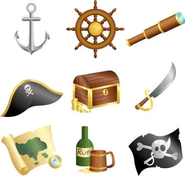 Pirates icons Stock Illustration