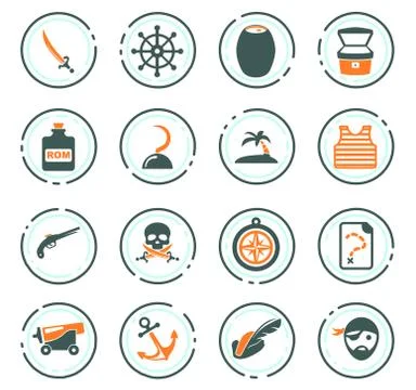 Pirates icons set Stock Illustration
