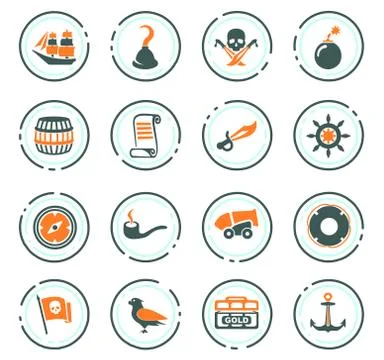 Pirates icons set Stock Illustration