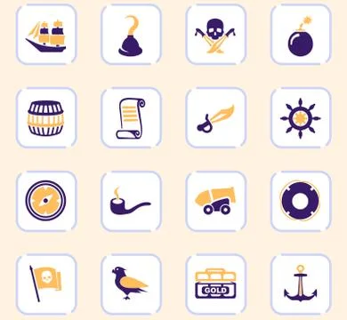Pirates icons set Stock Illustration
