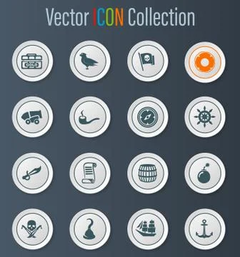 Pirates icons set Stock Illustration