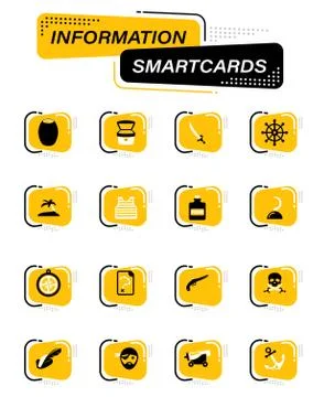Pirates icons set Stock Illustration