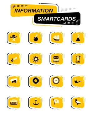 Pirates icons set Stock Illustration