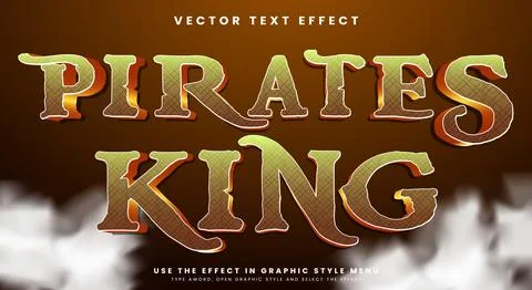 Pirates King editable text effect template Stock Illustration