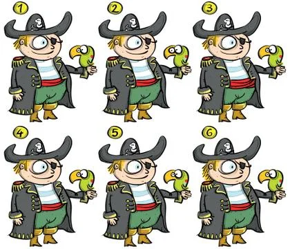 Pirates Match-up Visual Game Stock Illustration