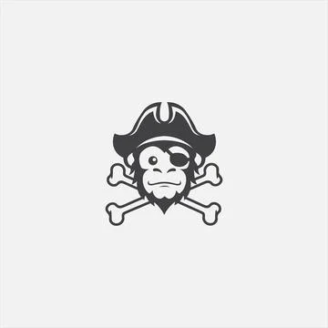 The pirates monkey vector logo Stock Illustration