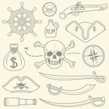 Pirates set Stock Illustration