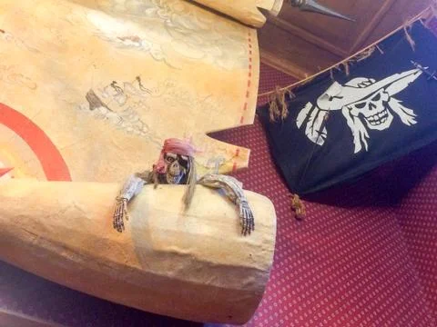 Pirates with skull and bones Stock Photos
