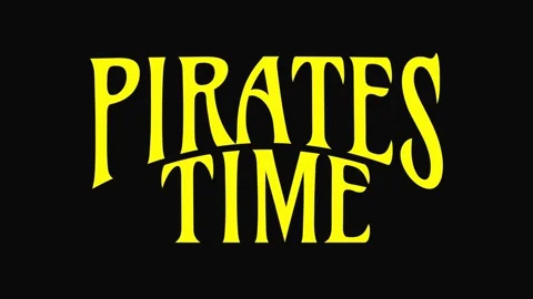 Pirates time looping animation on black background Stock Footage 341787091